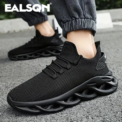 Alternative view of Men Sports Running Black Jogging Shoes Casual Sneakers Brown Outdoor Breathable Mesh Women Light Shock-absorption Black Tennis