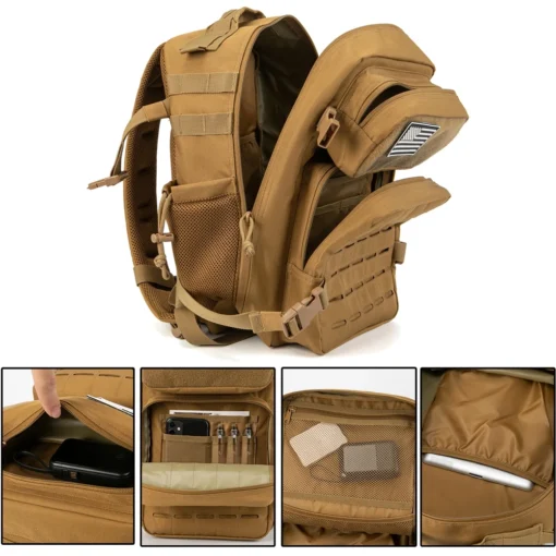 Tactical Backpack with MOLLE Design and Bottle Holder for Outdoor Fitness and Hiking - Image 5