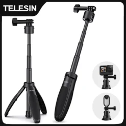 Mini Tripod Selfie Stick with Adjustable Length for GoPro Insta360 DJI Osmo Action Cameras