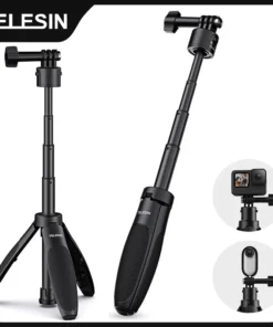 TELESIN Mini Quick Release Selfie Stick Tripod Portable Adjustable Length for GoPro Insta360 DJI Osmo Action Action Camera
