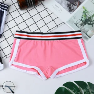 Low Rise Hipster Panties with Breathable Cotton for Women - Pink, M