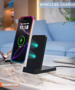 Alternative view of Wireless Charger Phone Desktop Folding Holder Stand For iPhone 16 15 14 13 12 Pro Max Samsung S24 Xiaomi Fast Charging Station