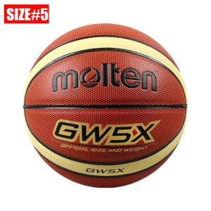 Molten Basketball Official Size 7/6/5 PU Material for Indoor and Outdoor Training and Match Games - GW5X-Size5
