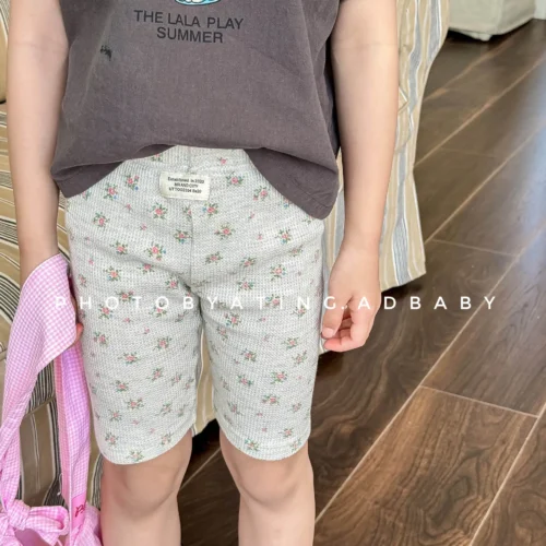Alternative view of 2025 Summer New Girls Floral Shorts Children Cotton Shorts Baby Girls Cotton High Waist Leggings Fashion Kids Clothes