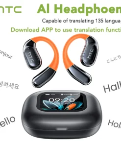 NE27 Bluetooth V5.4 Earphones OWS Sports Bluetooth Wireless Headphones AI Translator Earbuds LCD Touch Screen Open-Ear