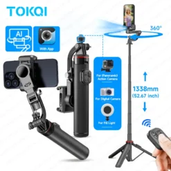 Handheld Gimbal Stabiliser with 360° Rotation and Tripod for Mobile Phones and Cameras