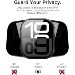 Alternative view of Glass Screen Protector for Apple Watch Case 46mm 44mm 40mm 41mm 45mm 49mm 42mm by iWatch Series 9 8 7 6 SE 5 10