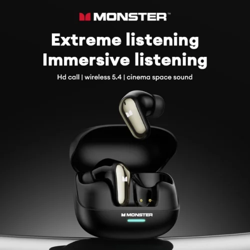 Alternative view of New Monster MQT52 AI Translation Headphones Wireless Bluetooth 5.4 Low Latency Headphones Real-Time Language Translation Earbuds