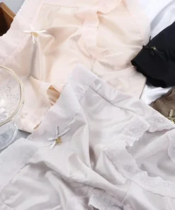 Alternative view of Elastic Traceless Soild Color Satin Underpants Fashion Women Underwear Lace Lingerie Ice Silk Panties Lady Briefs