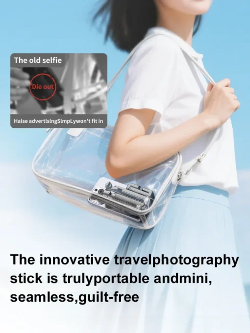 Pocket Selfie Stick with Four-Corner Stand and Rechargeable Bluetooth Remote for iPhone and Android Users - Image 4