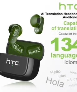 【AI Translator Earbuds】HTC NE51 Bluetooth Earphones TWS in-Ear Sport Wireless Headphones Long Life with Mic Ultralight Earbuds