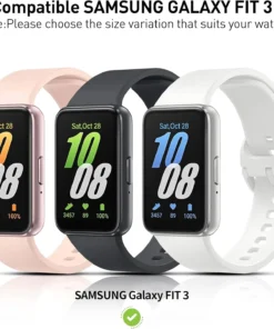 Alternative view of for Samsung Galaxy watch Fit3 Case, Full-Coverage Tempered Glass Screen Protector+Hard PC Bumper Protective Cover integrated