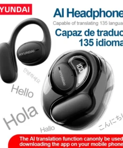 Choice HYUNDAI Openair5 AI Bluetooth Translation Earphones Hanging Ear Type AI Intelligent 100+ languages Meeting Earphone Gift