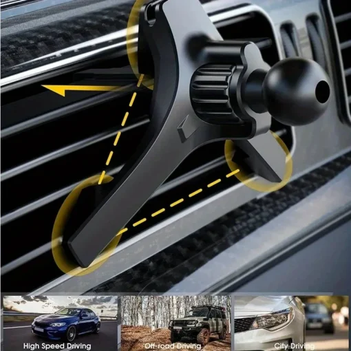 Car Phone Holder with 17mm Ball Head for Air Vent Mounting in Most Vehicles - Image 5