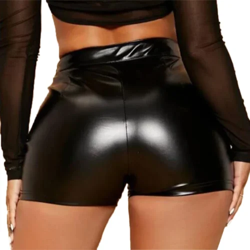 Alternative view of Women Mini Trouser Women's Pants Women's Pants Wet Look Shorts Clubwear Costume Erotic Panties High Waist Hot Pants
