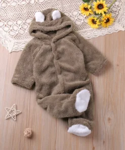 Alternative view of Humor Bear Autumn Cartoon Style Winter Long Sleeve Baby Boys Girls Rompers Toddler Kids Playsuit Jumpsuits Baby Clothes
