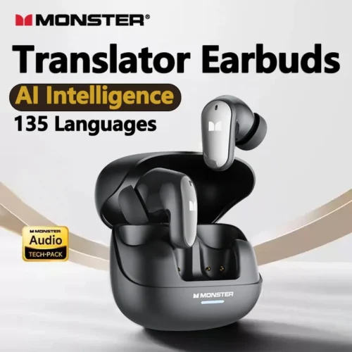 New Monster MQT52 AI Translation Headphones Wireless Bluetooth 5.4 Low Latency Headphones Real-Time Language Translation Earbuds