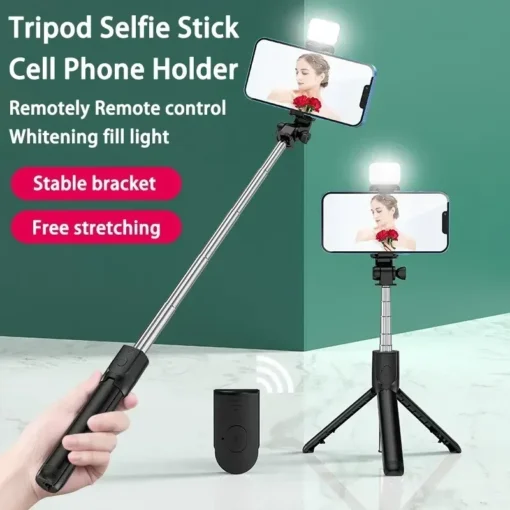 Telescopic Selfie Stick with Bluetooth Remote, 700mm Extendable Tripod for Phones - Image 3