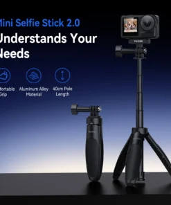 Alternative view of TELESIN Mini Quick Release Selfie Stick Tripod Portable Adjustable Length for GoPro Insta360 DJI Osmo Action Action Camera