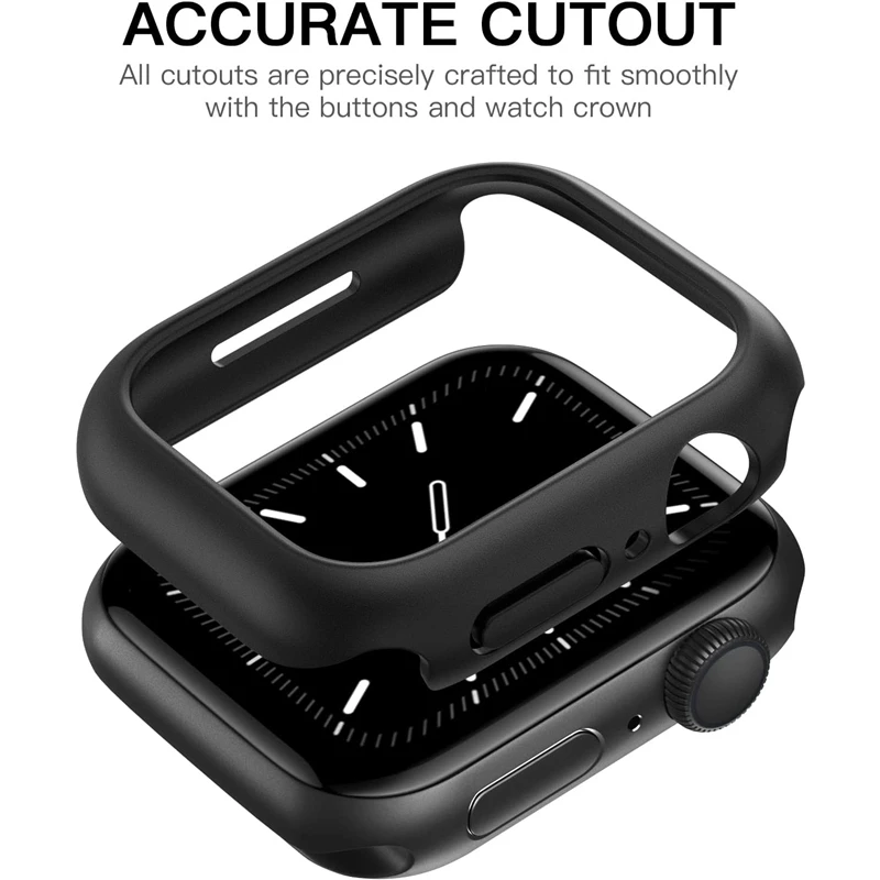 Protective Case for Apple Watch 45mm 44mm 42mm Matte Hard PC Bumper Frame - Image 3