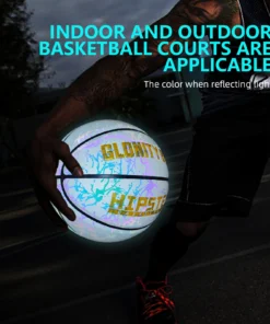 Alternative view of Glowing Basketball Leather Luminous Wear-Resistant Ball Size 5/6/7-27.5/28.5/29.5'' For Youth,In&Outdoor Basketball Night Game