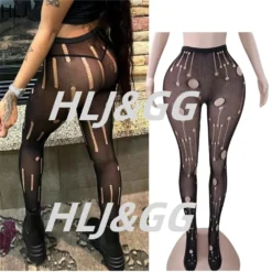 High Waist Lace Leggings with Hollow Out Design for Women