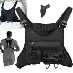 Outdoor Vest Backpack with Adjustable Fit for Camping and Running