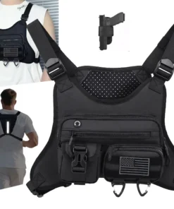 Camping Front Chest Vest Backpack Running Bag Cycling Jogging Hunting Vest Outdoor Rig Sports Gym Travel Training Fanny Pack