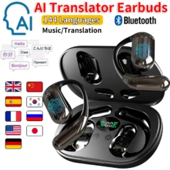Translation Earphones with Real-Time Translation in 144 Languages for Travelers and Professionals
