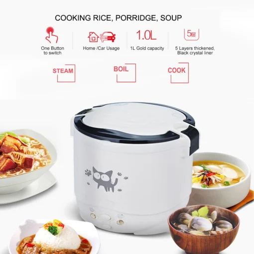 Portable Rice Cooker with Dual Power Options for Car and Home Use - Image 4