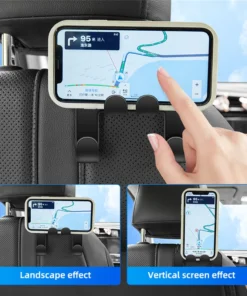 Alternative view of Car Back Seat Hook Hanging Storage Mobile Phone Holder Stand Lazy Rear Seat Phone Headrest Bracket For iPhone Samsung All Phones