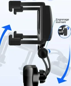 Alternative view of 360 Car Phone Holder Rearview Mirror Mount Bracket Navigation GPS Mobile Stand Clip Foldable Adjustable Car Cell Phone Support