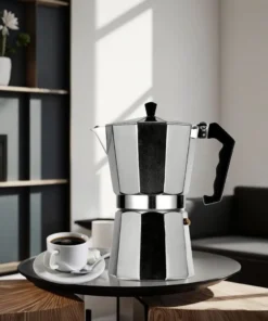 Italian Classic Design 2-Cup Silver Metal Mocha Coffee Pot Set Cross-Border European Appliances Wholesale Coffee Makers Tea