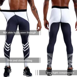 Alternative view of Men's Running Leggings Quick Dry Workout Tights for Gym Fitness and Jogging