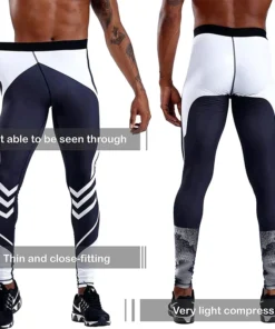 Alternative view of Men's Running Leggings Sportswear Quick Dry Gym Fitness Tights Workout Training Jogging Sports Trousers Compression Sport Pants