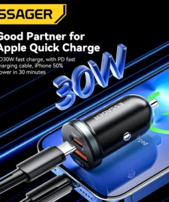 Alternative view of Essager 30W USB C Car Charger Type C Quick Charger PD QC 3.0 SCP 5A Fast Charging Car Phone Charge For iPhone Xiaomi Samsung