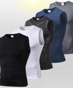Men Quick Dry Running T-Shirts Compression Vest Sleeveless Quick-Drying Jersey Training Shirt Gym Mens Tank Top