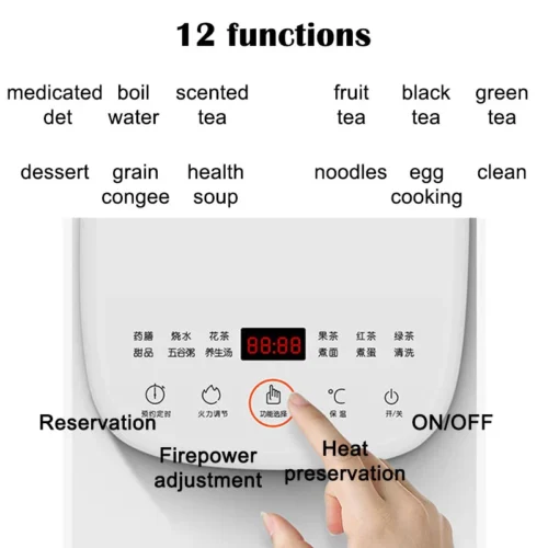Alternative view of 2025 Jiuyang health pot multi-functional flower teapot glass stew tea pot 1.5L Portable Mini Multi Cooker Tea Dessert Cooker
