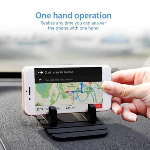Silicone Anti-Slip Phone Holder Mat for Secure Dashboard Mounting - Image 4
