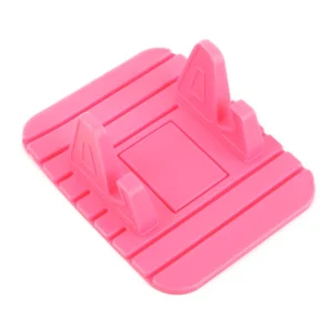 Silicone Anti-Slip Phone Holder Mat for Secure Dashboard Mounting - Pink