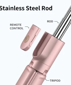 Alternative view of Wireless Selfie Stick Tripod Stand with Detachable Remote for iPhone Mobile Phone Video Live Streaming