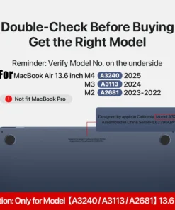 Alternative view of Matte Laptop Protective Hard Cover For M4 New MacBook Air 13 inch Case 2025-2022 Release M3 M2 Model A3240 A3113 A2681