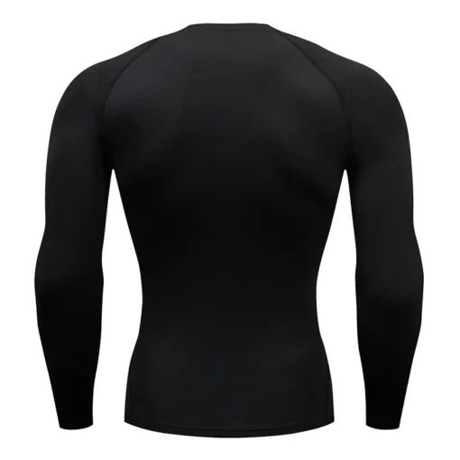 Men's Long Sleeve Compression T-shirt with Athletic Fit for Gym and Running - Image 4