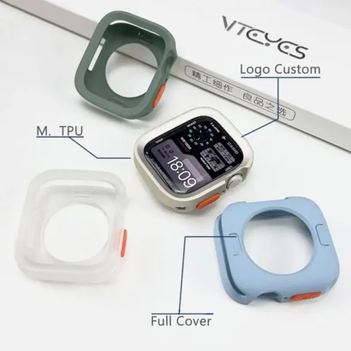 Alternative view of Bumper Soft Silicone Case For Apple Watch 10 9 8 7 6 SE 5 Anti-drop Matte Cover For iwatch 49mm 41mm 42mm 46mm 40mm 44mm 45 mm