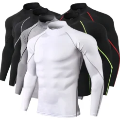Men's Quick-Dry Long Sleeve Compression T-Shirt for Running and Fitness