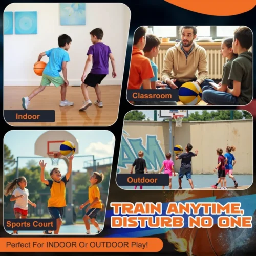 Alternative view of Apartment Safe Silent Basketball Dual Layer Noiseless High Bounce Indoor Training Ball For Home Practice Parent-child Sports