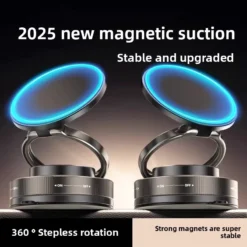 Vacuum Magnetic Phone Holder Stand with Suction Cup for MagSafe Compatible Phones