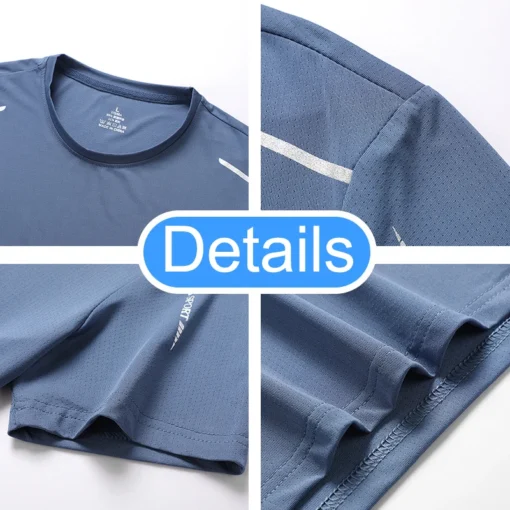 Men's Running T-shirts with Quick Drying Fabric for Outdoor Sports and Hiking - Image 6