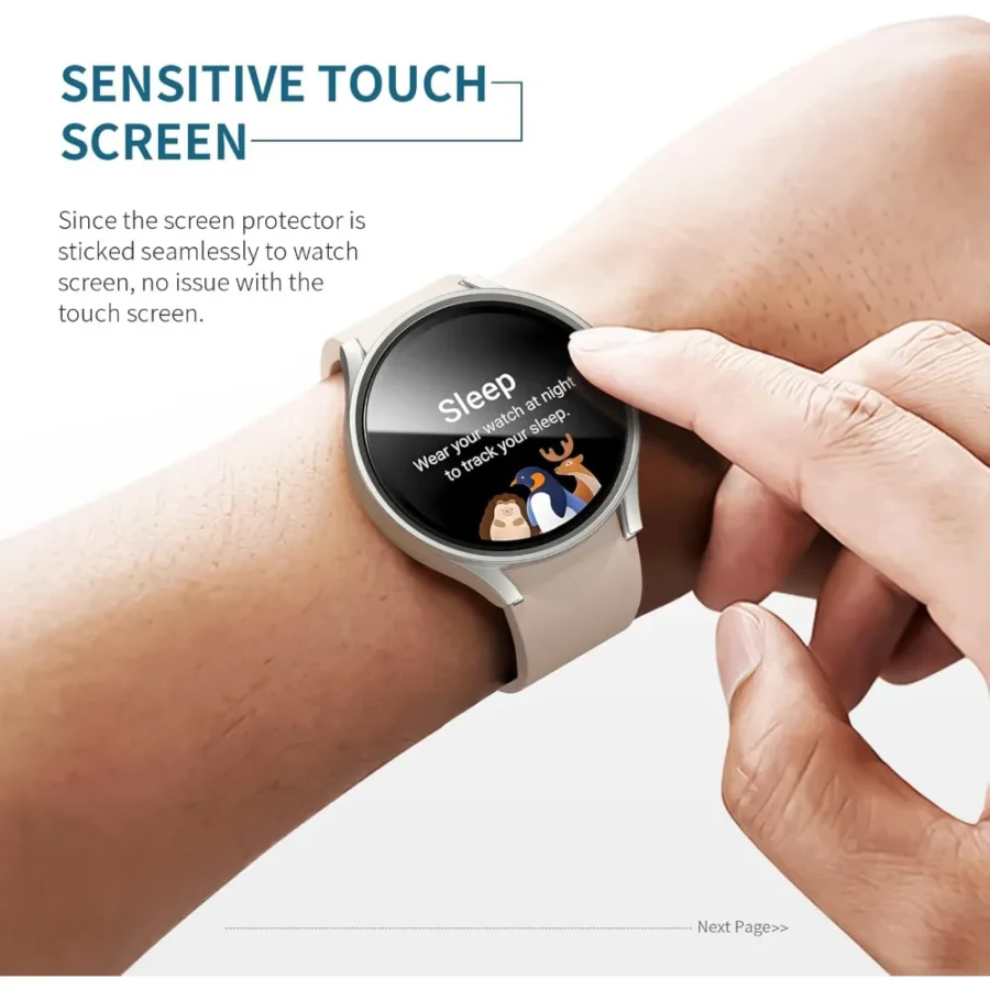 Matte Hard PC Case with Tempered Glass Screen Protector for Samsung Galaxy Watch 7 6 5 4 40mm 44mm Full Protective Cover Bumper - Image 6