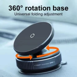 Alternative view of Car Phone Holder with Magnetic Vacuum Mount and 360° Rotation for Secure Viewing